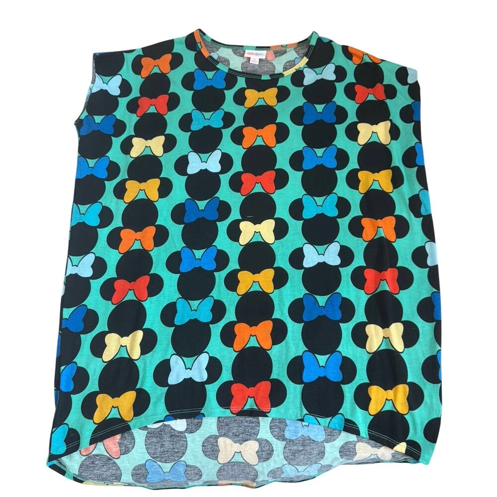 LuLaRoe Disney Mickey Mouse Bow Print Sleeveless Top Small